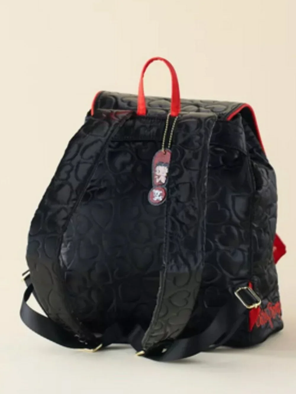 New- Whatever! Makes You Happy Betty Boop Quilted Heart Trinket Backpack